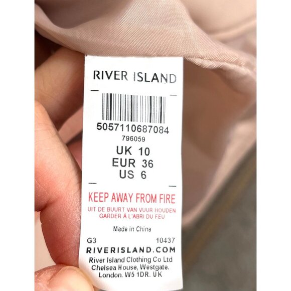 River Island faux leather belted peplum top in pink sz 6 - Picture 9 of 10